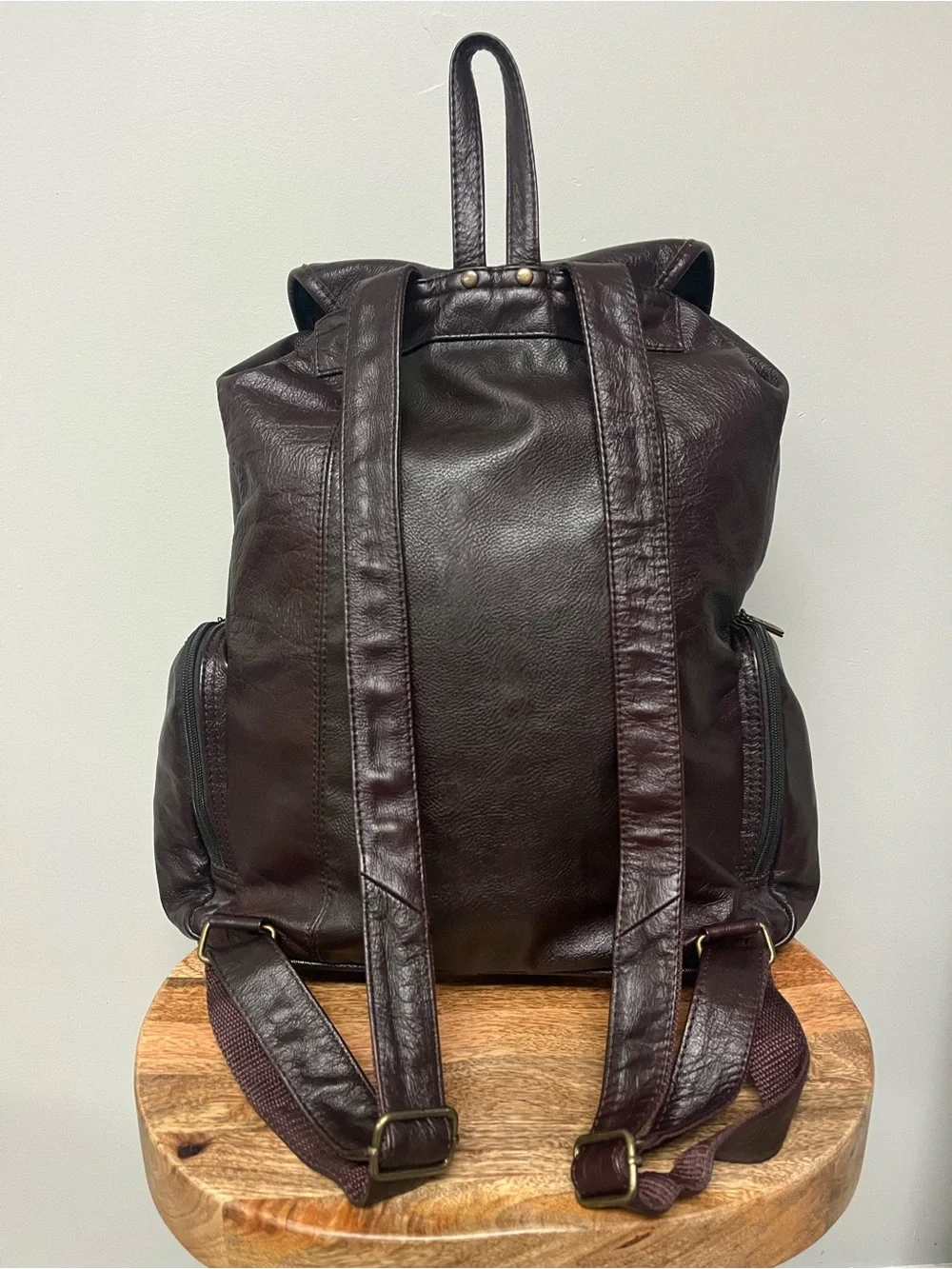 Amerileather Jumbo Dark Brown Leather Backpack - Unisex